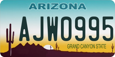 AZ license plate AJW0995