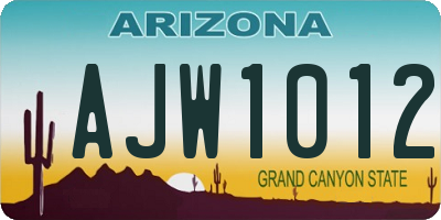 AZ license plate AJW1012