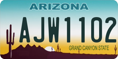 AZ license plate AJW1102