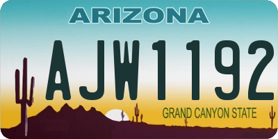 AZ license plate AJW1192