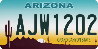 AZ license plate AJW1202