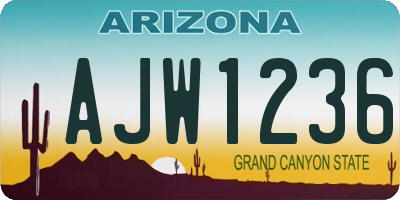 AZ license plate AJW1236