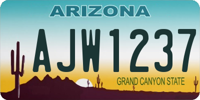 AZ license plate AJW1237