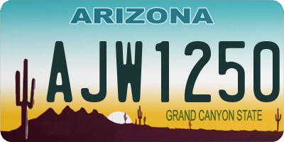 AZ license plate AJW1250