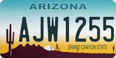 AZ license plate AJW1255
