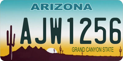 AZ license plate AJW1256