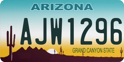 AZ license plate AJW1296