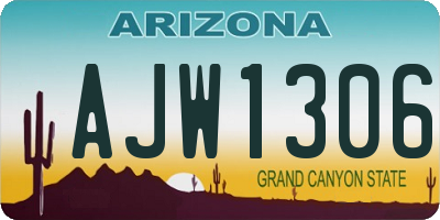AZ license plate AJW1306