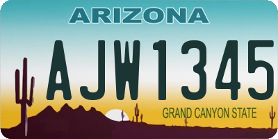 AZ license plate AJW1345