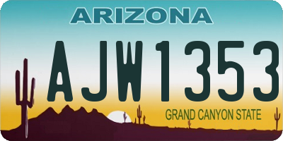 AZ license plate AJW1353