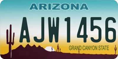 AZ license plate AJW1456