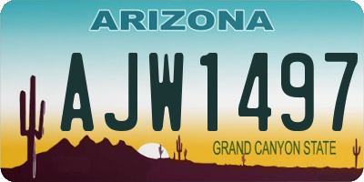 AZ license plate AJW1497