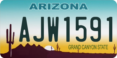 AZ license plate AJW1591
