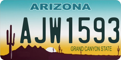 AZ license plate AJW1593