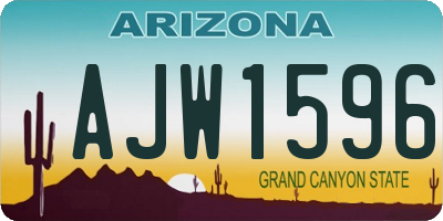 AZ license plate AJW1596