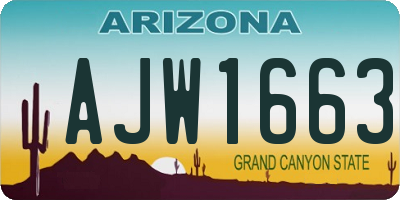 AZ license plate AJW1663