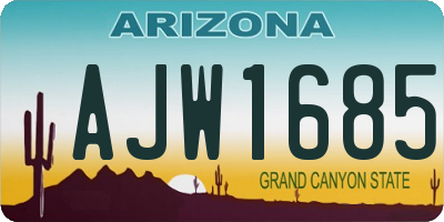 AZ license plate AJW1685
