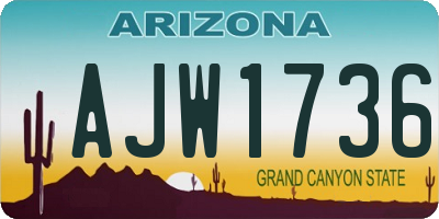 AZ license plate AJW1736