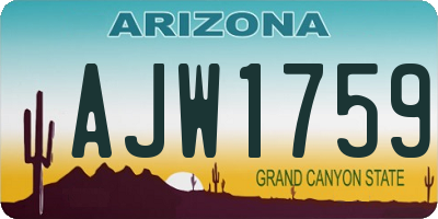 AZ license plate AJW1759