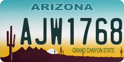 AZ license plate AJW1768