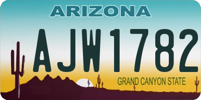 AZ license plate AJW1782