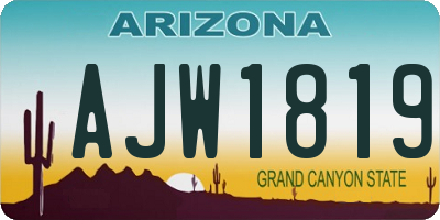 AZ license plate AJW1819