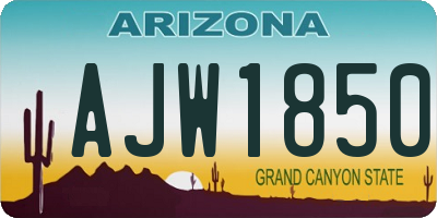 AZ license plate AJW1850