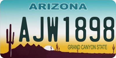 AZ license plate AJW1898
