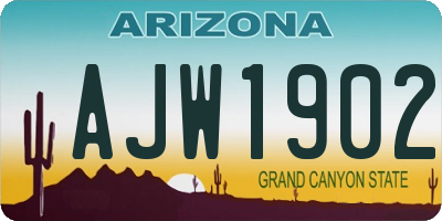 AZ license plate AJW1902