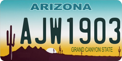 AZ license plate AJW1903
