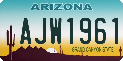 AZ license plate AJW1961