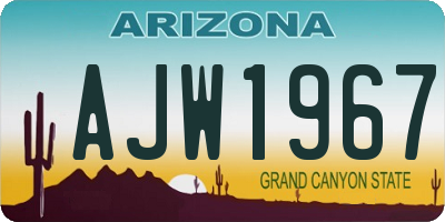 AZ license plate AJW1967