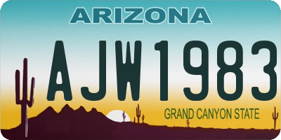AZ license plate AJW1983
