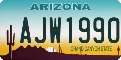 AZ license plate AJW1990