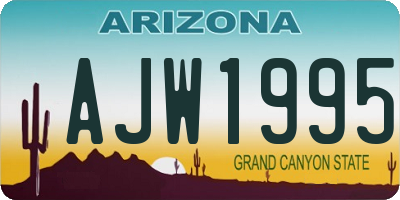 AZ license plate AJW1995