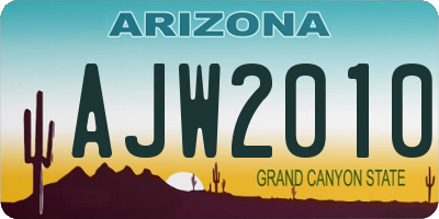 AZ license plate AJW2010