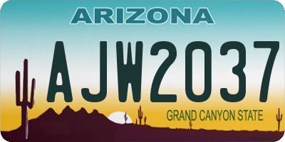 AZ license plate AJW2037