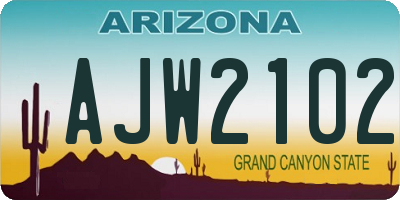 AZ license plate AJW2102