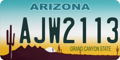AZ license plate AJW2113