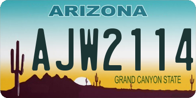 AZ license plate AJW2114