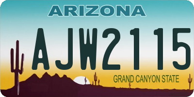 AZ license plate AJW2115