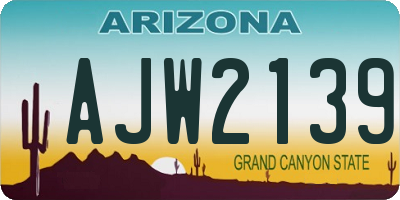 AZ license plate AJW2139