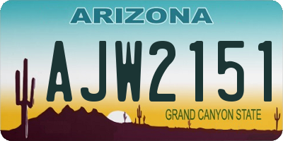 AZ license plate AJW2151