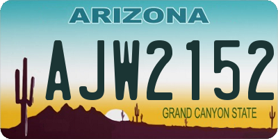 AZ license plate AJW2152