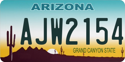AZ license plate AJW2154