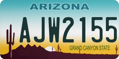 AZ license plate AJW2155