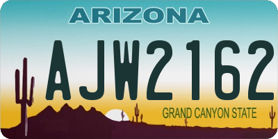 AZ license plate AJW2162