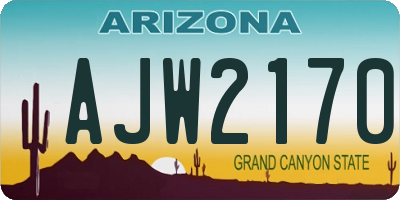 AZ license plate AJW2170