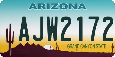 AZ license plate AJW2172