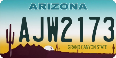 AZ license plate AJW2173